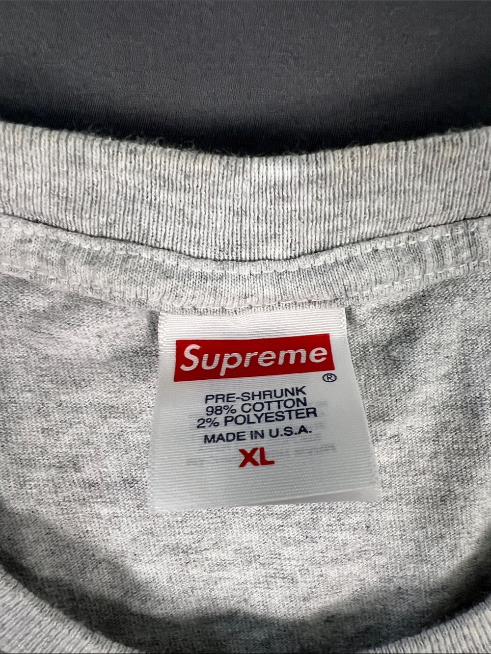 Supreme Gray Small Chest Logo Short Sleeve Tee - Picture 2 of 10